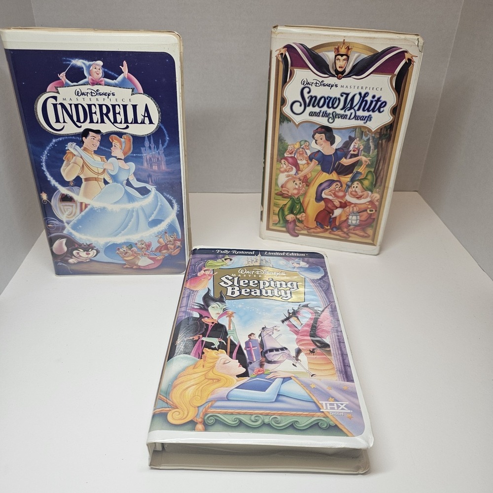 Disney VHS Princess Lot Snow White Sleeping Beauty Cinderella‎ Classics